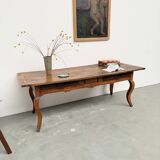 19th century walnut drapery table 2m1