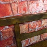 Ancien très grand banc de café en chêne