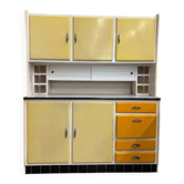 Vintage yellow wooden kitchen unit/buffet/wall cabinet.