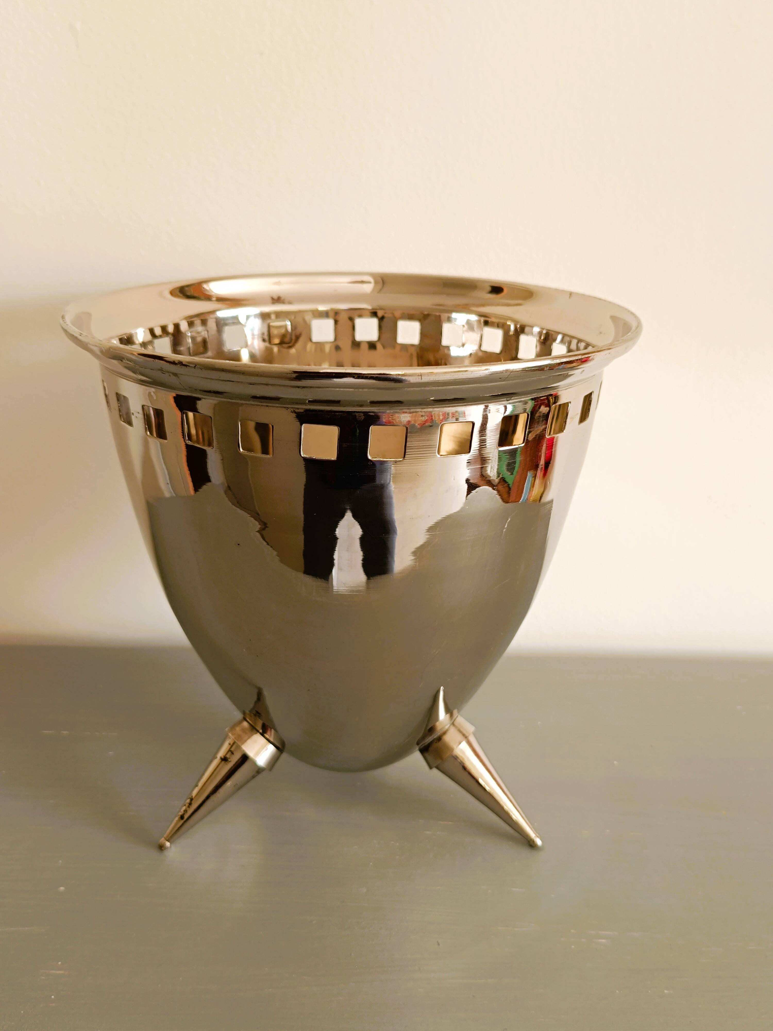Silver metal wine cooler