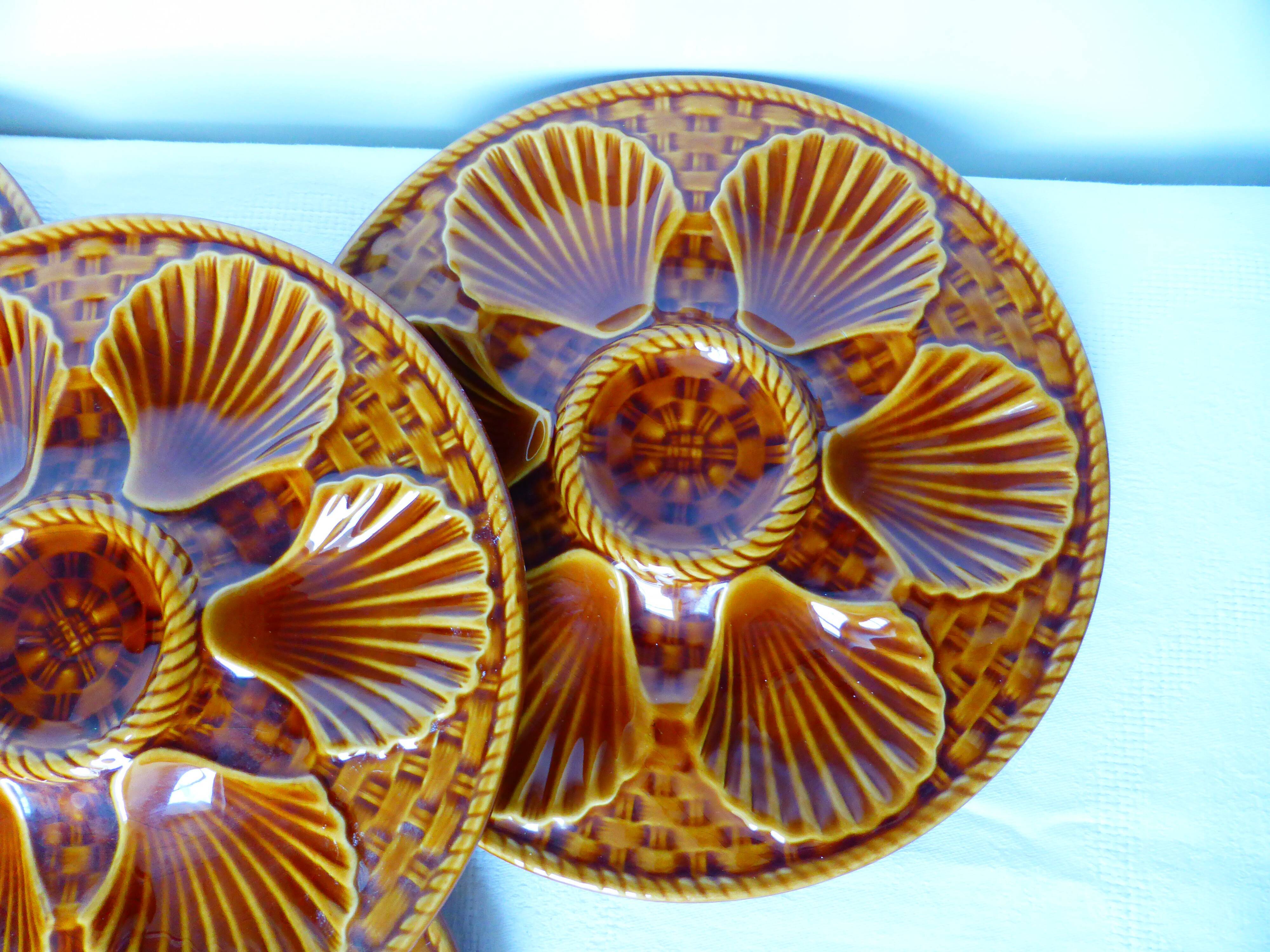 4 vintage oyster plates from Longchamp porcelain 210790