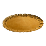 Hollywood Regency Large Oval Brass Tray by Firma Lars Holmström, Sweden 1940's