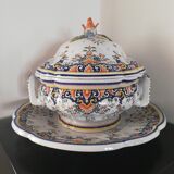 Tureen and its earthenware support from Desvres Geo Martel