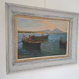 Ancient table oil on panel by Ermando Bellantonio