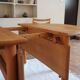 Table ronde extensible en hêtre massif, années 80