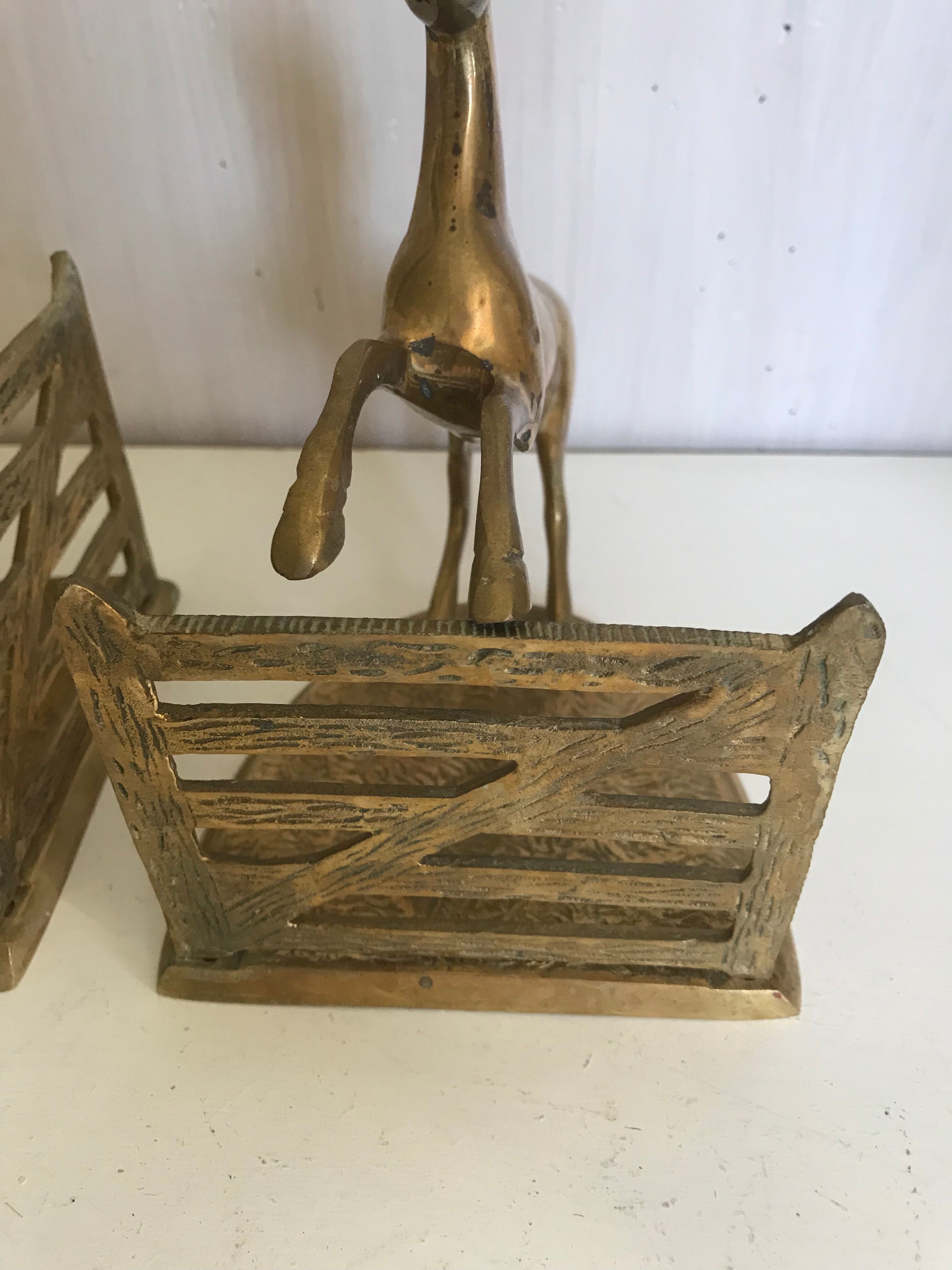 Pair of vintage brass bookbands
