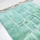 Authentic turquoise Beni Ouarain Berber rug with engraved patterns, 1.58 x 1.07 m