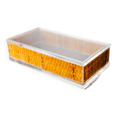 Boîte de vanité en lucite et rotin, style Christian Dior, Italie années 1970