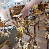 9-light golden flower chandelier