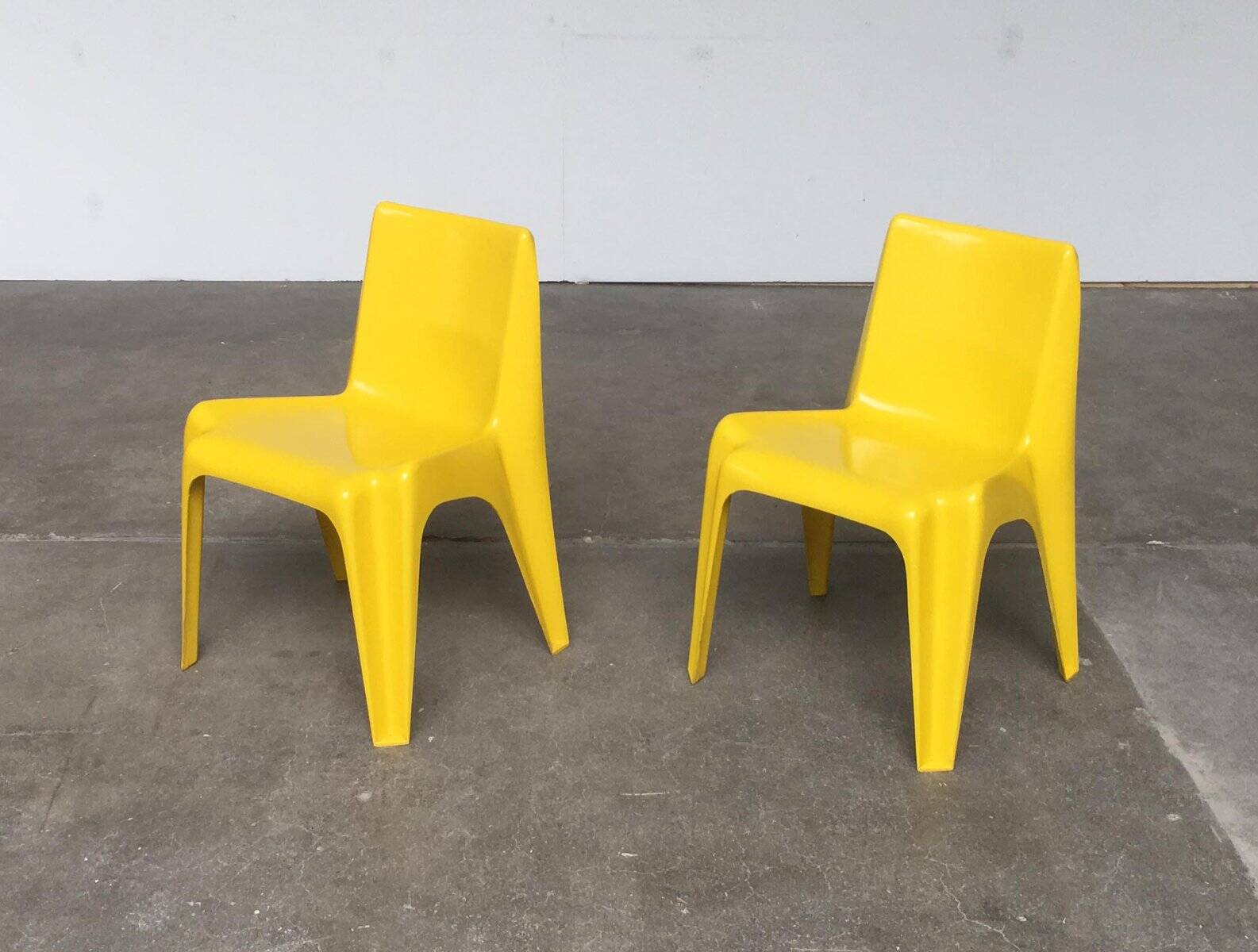 Set of stackable plastic chairs BA 1171 by Helmut Bätzner for Bofinger, 1960s.