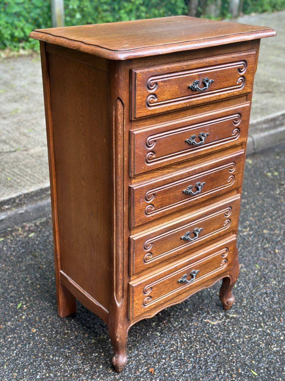 Vintage Louis XV oak commode from the 1930s.