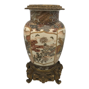 Vase ancien satsuma en céramique