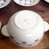 Soup plates and tureen Badonviller model Normandy circa 1940