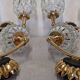 Set of 4 double Art Deco wall lights in Murano glass, France circa 1930.
