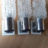 Vintage glass and aluminum wall lights