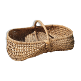 Burgundy basket in braided wicker
