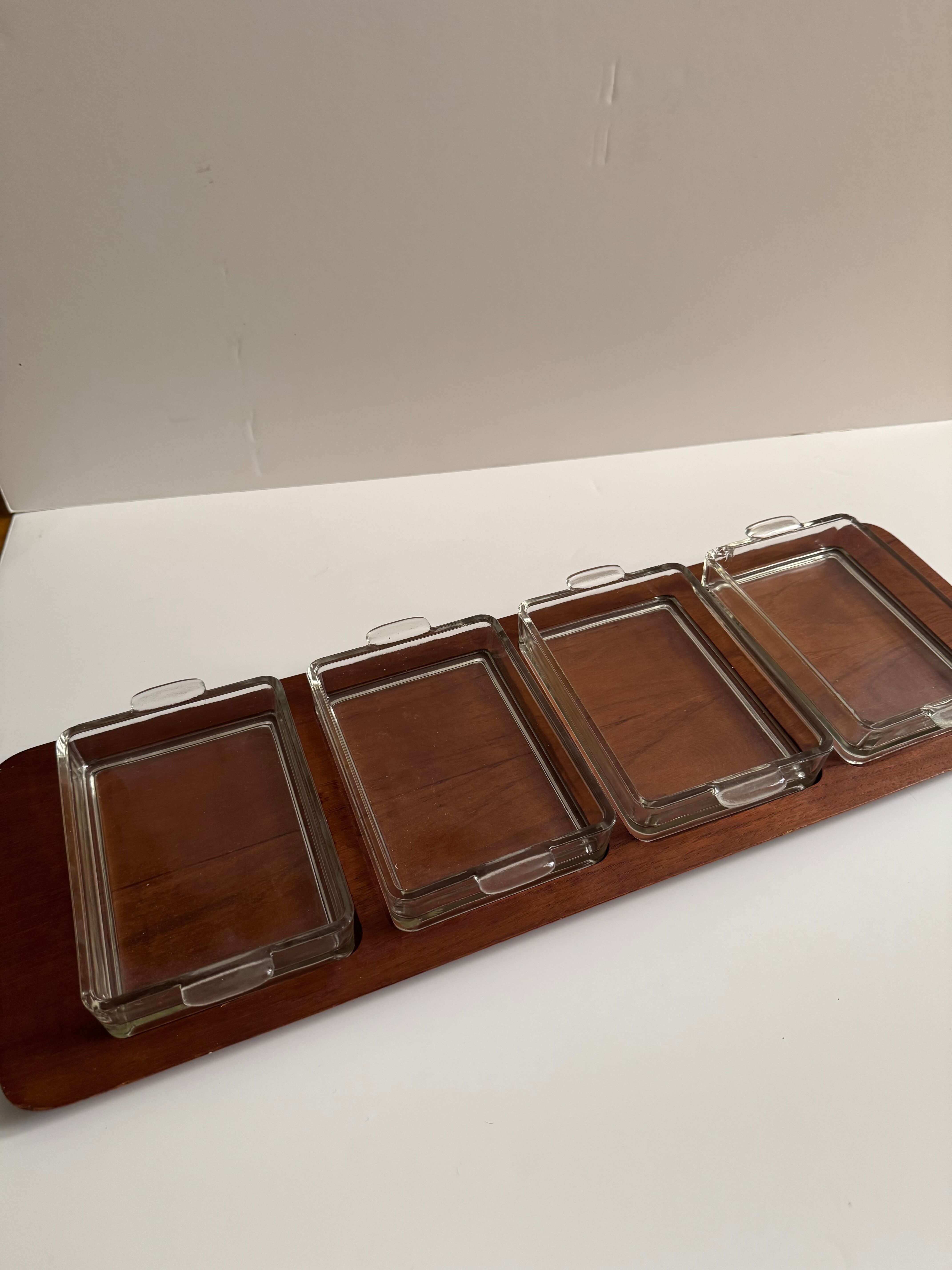 Scandinavian design teak aperitif platter 1960 Dismeg