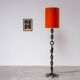 Sculptural Industrial Floor Lamp In Welded Iron Chain 80s Brutalist Design