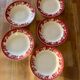 Vintage set of 5 St Amand earthenware plates with apples.