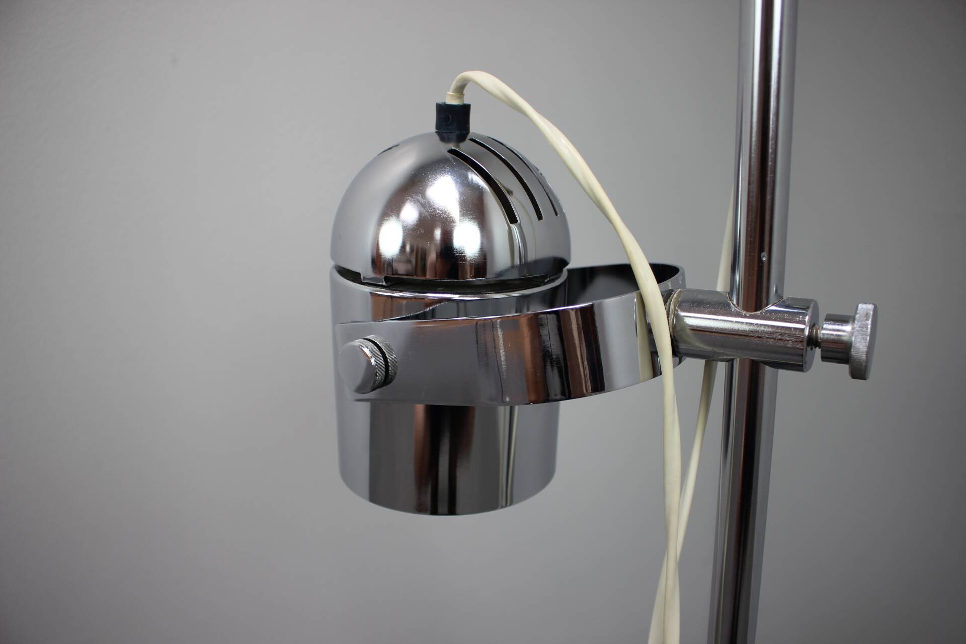 Adjustable double spotlight floor lamp "Stanislav Indra Chrome", Czechoslovakia