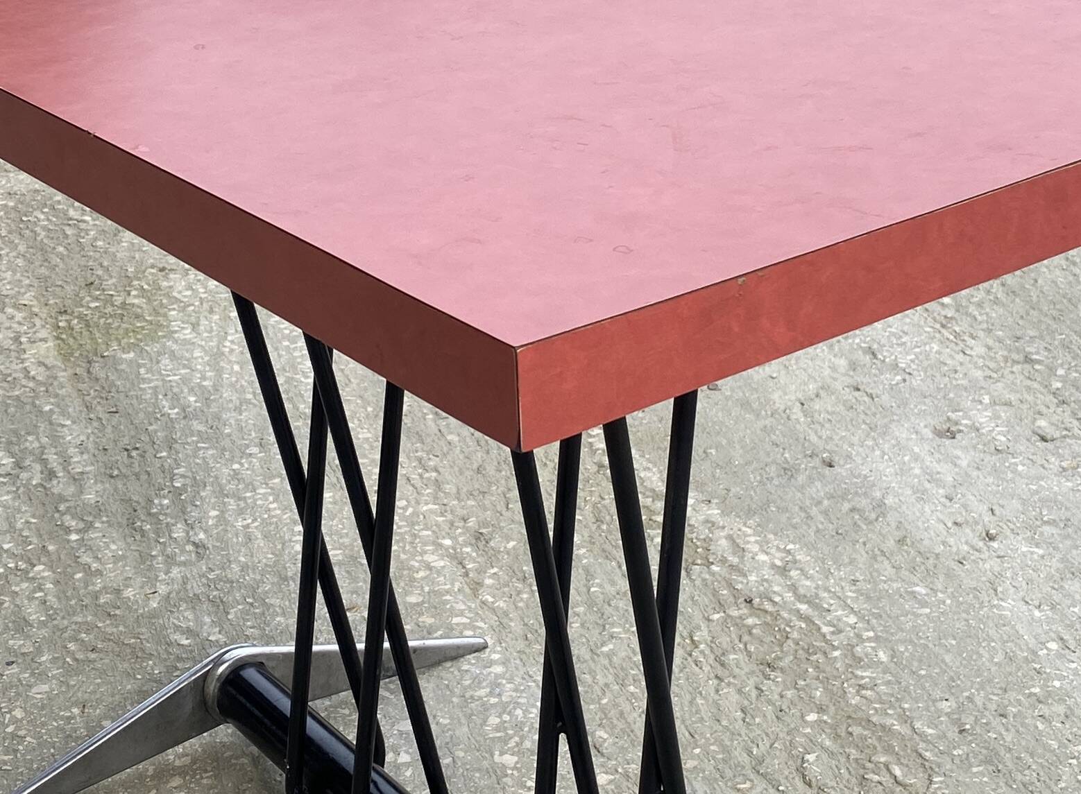Jean Prouvé table from the refreshment area of the Dancourt-les-Conflans Aeroclub.