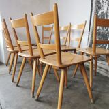 Set of 8 vintage bistro chairs 1960