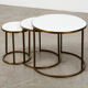 Set of Nesting Tables in Marble and Metal 1970s
