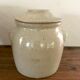 2 enamelled sandstone pots