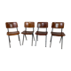 Ensemble de 4 chaises industrielles du milieu du siècle de Marko