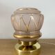 Vintage art deco globe table lamp in pink and gold glass