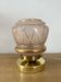 Vintage art deco globe table lamp in pink and gold glass