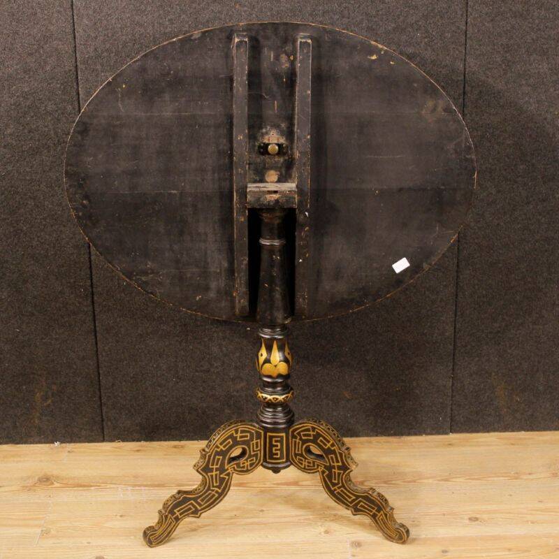 English lacquered and painted side table from 20th century