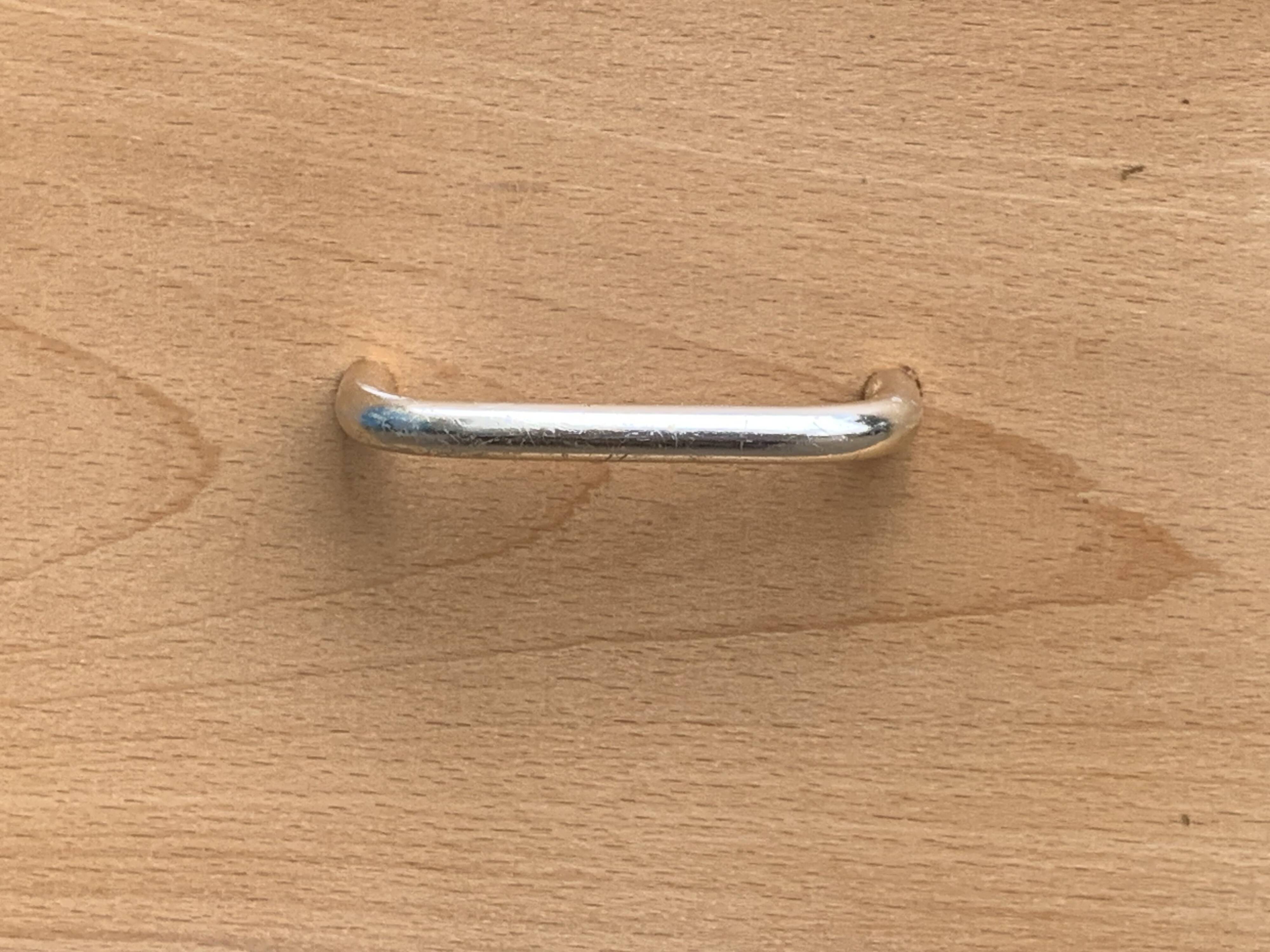 Vintage chest of drawers with compass feet, solid raw beech, 1960s