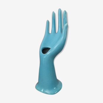 Hand Baguier soliflore blue ceramics