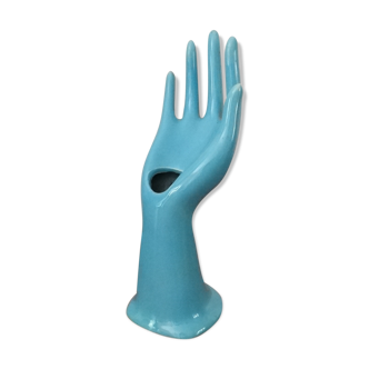 Hand Baguier soliflore blue ceramics