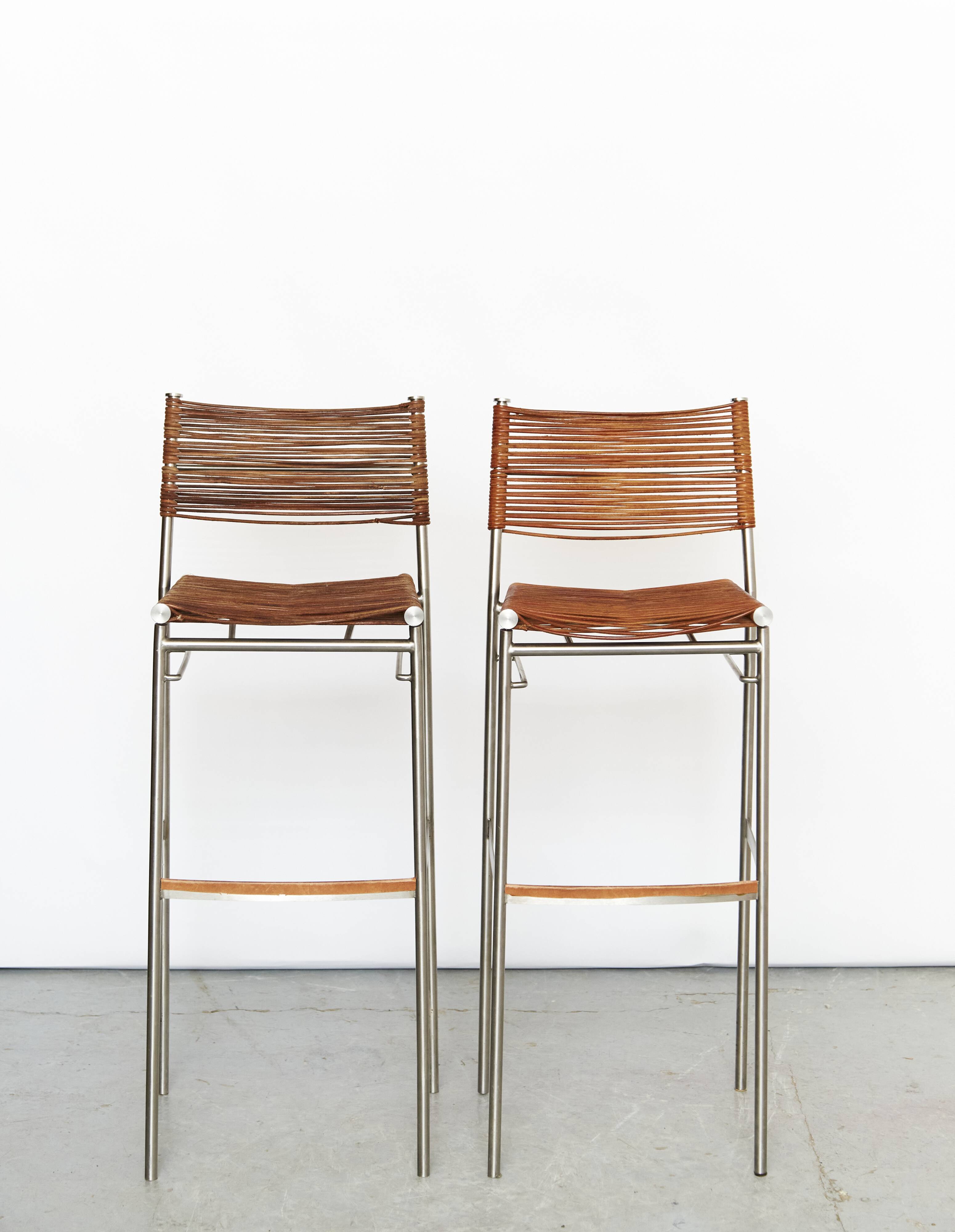 Pair of Tito Agnoli Barstools "MissB" for Pierantonio Bonacina