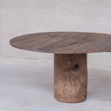 Primitive Wooden Circular Belgium Dining Table