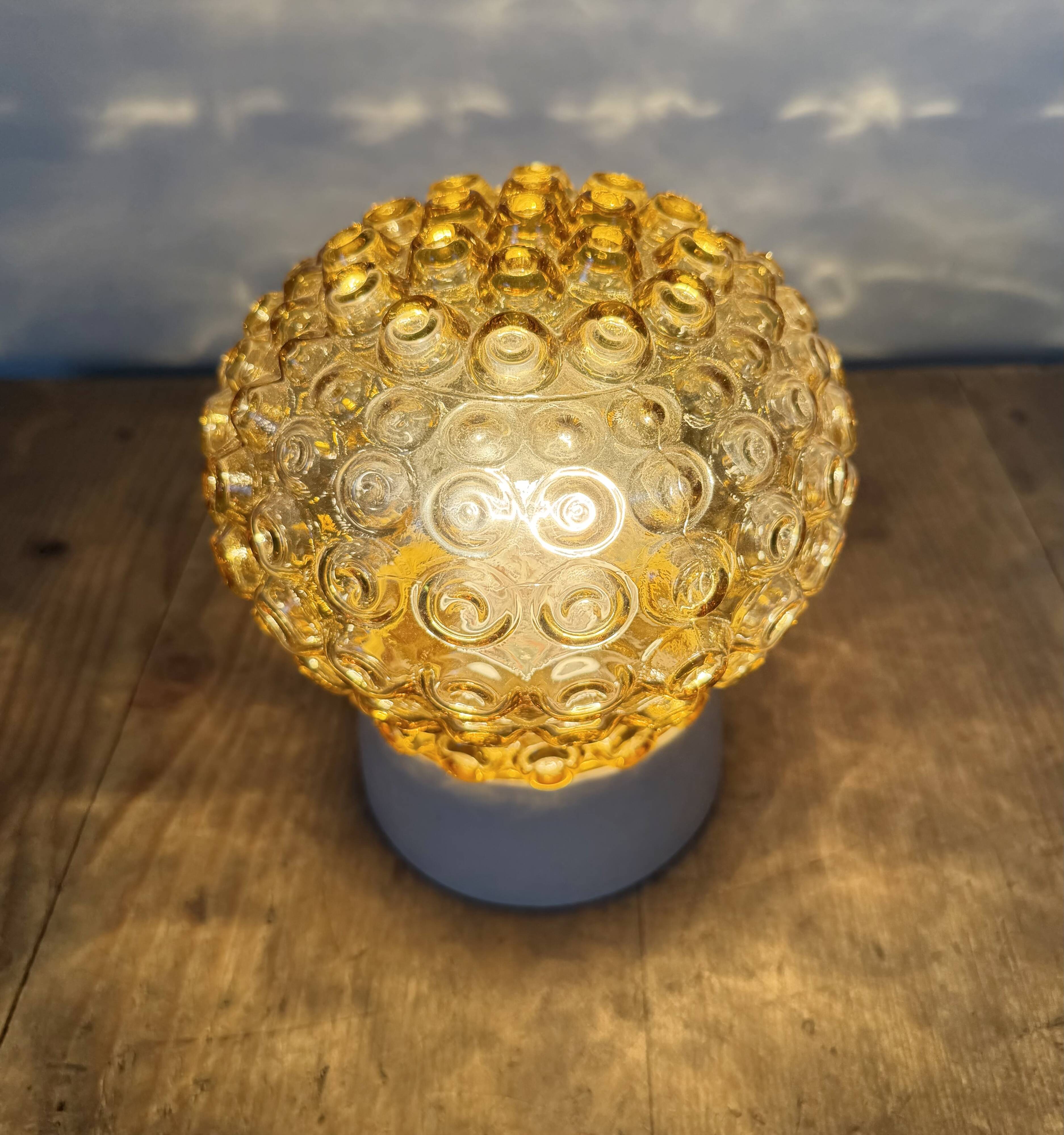 Vintage White Porcelain Ceiling Light, 1970s