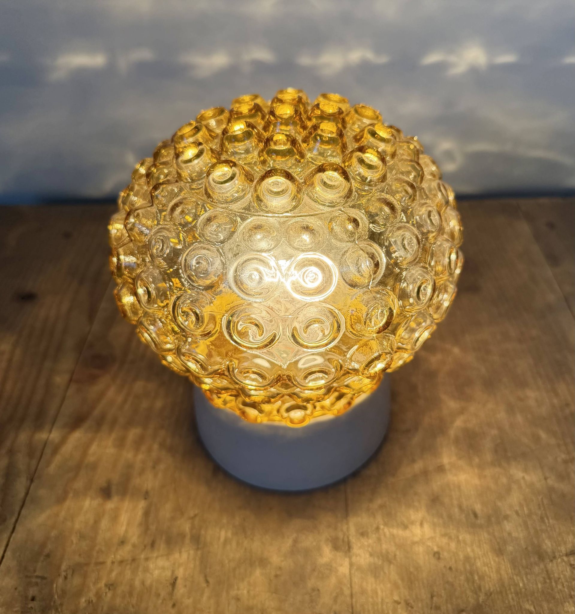 Vintage White Porcelain Ceiling Light, 1970s