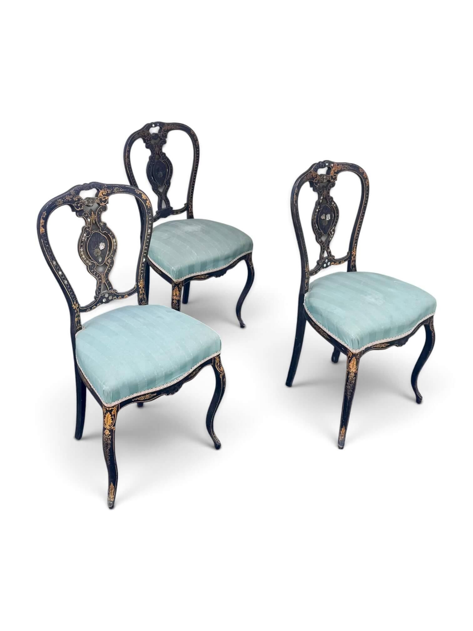 Série de 3 chaises Napoléon III
