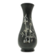 Oriental vase, black lacquer, mother-of-pearl inlay, Japan, 1950s