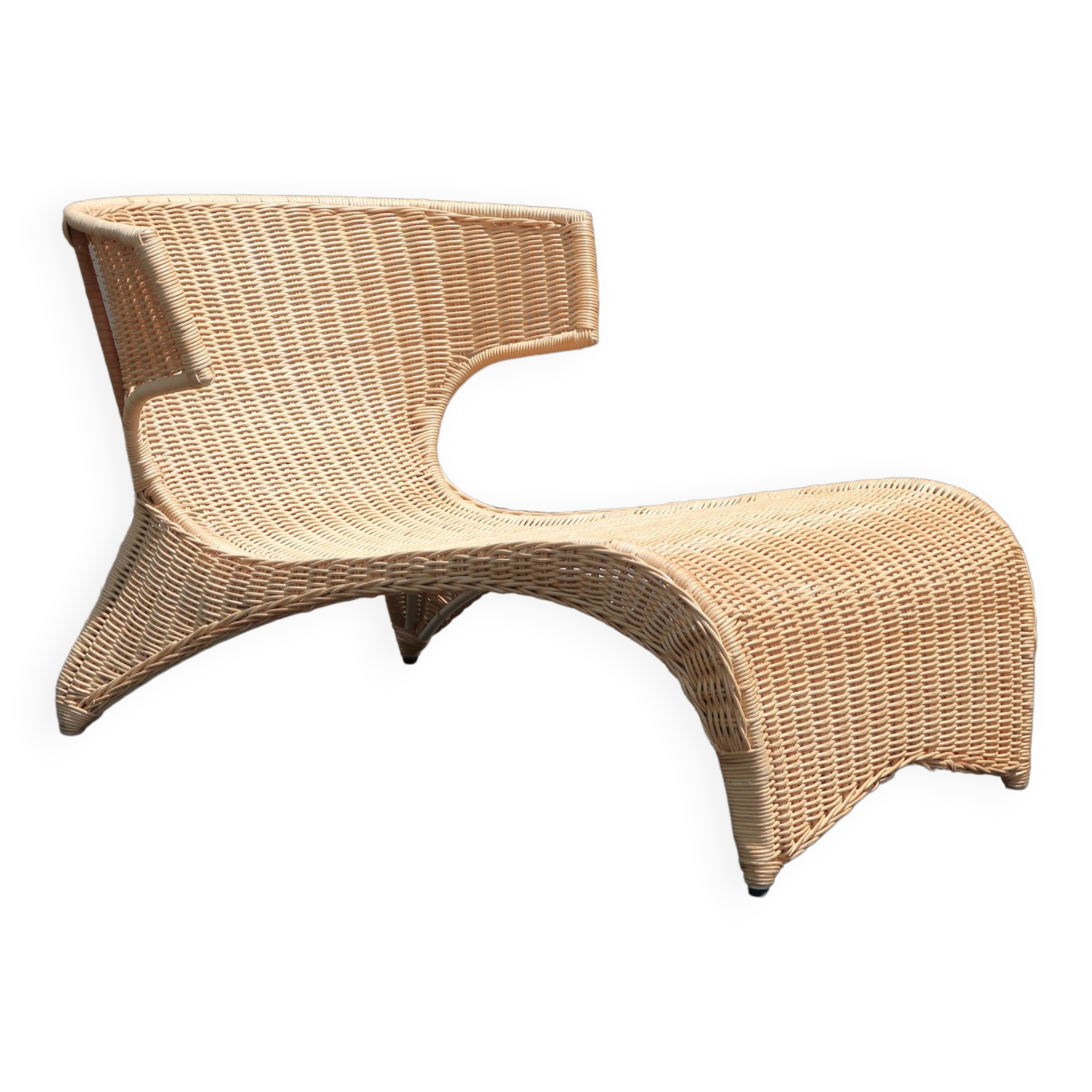 Natural rattan chaise longue Monika Mulder Ikea