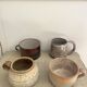 4 stoneware cups