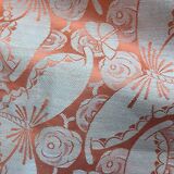 Coral butterfly tablecloth and 12 napkins