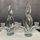 Pair of vintage crystal candlesticks from Vannes