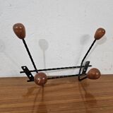 Vintage wall coat rack - Varnished wooden coat rack