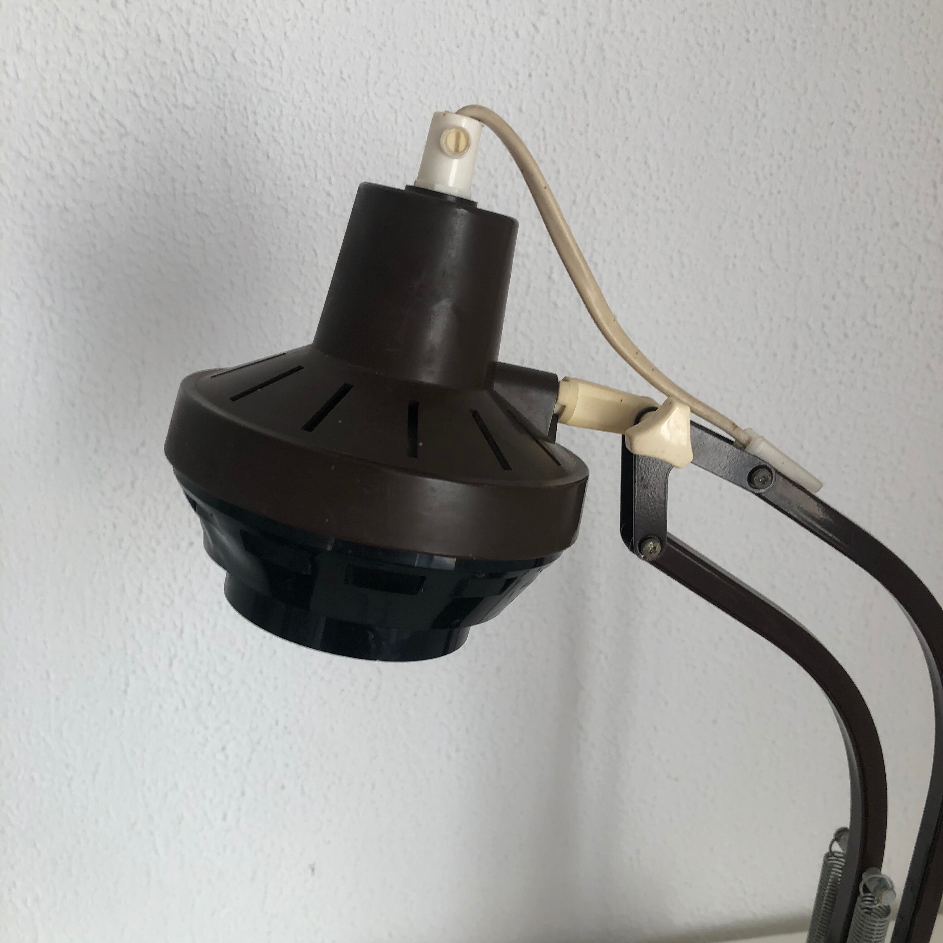 Vintage lamp 1960 office architect Ledu chocolate - 52 cm