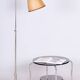 Restored Czech Bauhaus Floor Lamp, Nickel-Plated Steel, Parchment Shade, 1920s