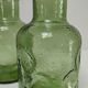 Deux vases verre moulé texturé vert années 70