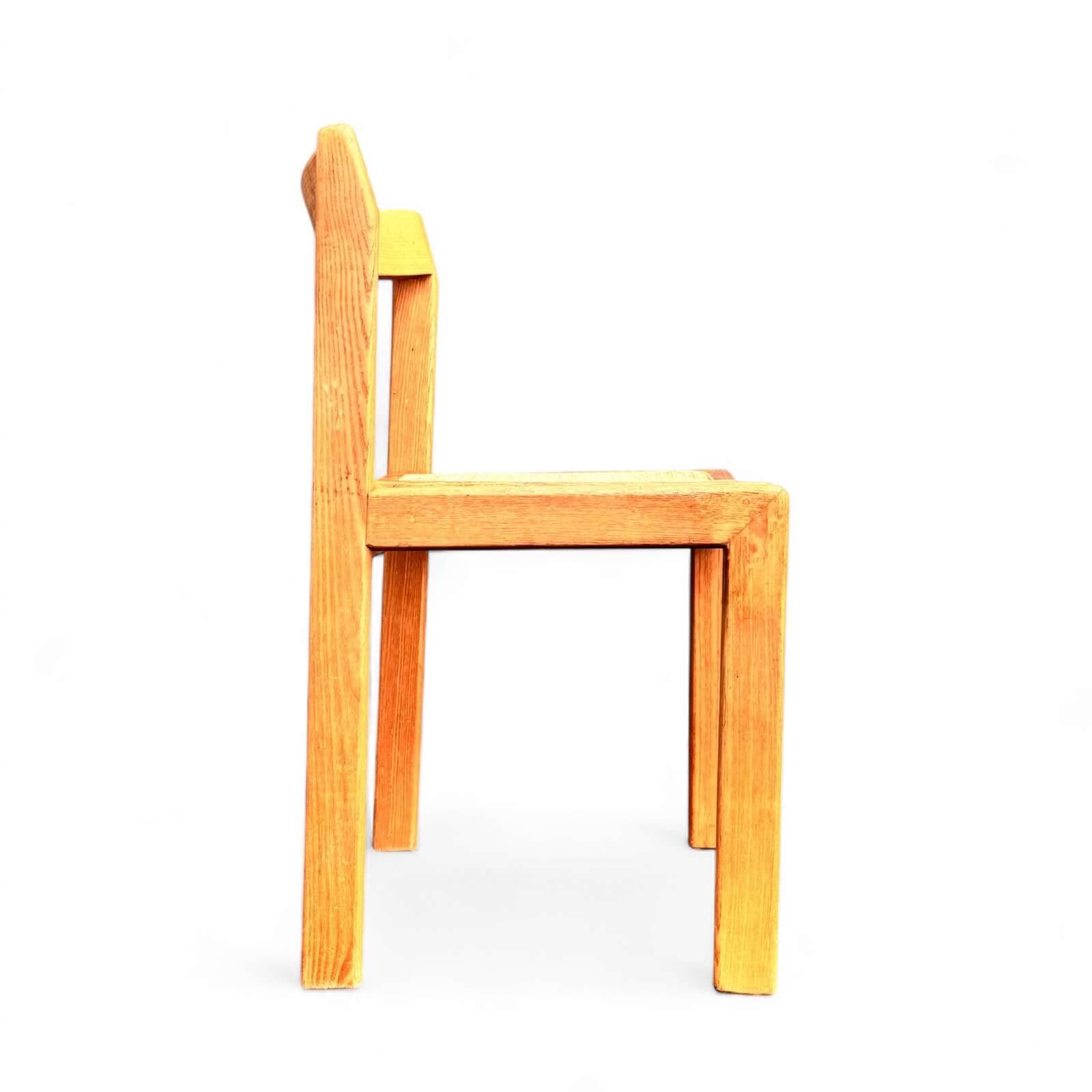 Set of 4 vintage chairs in solid ash and cane